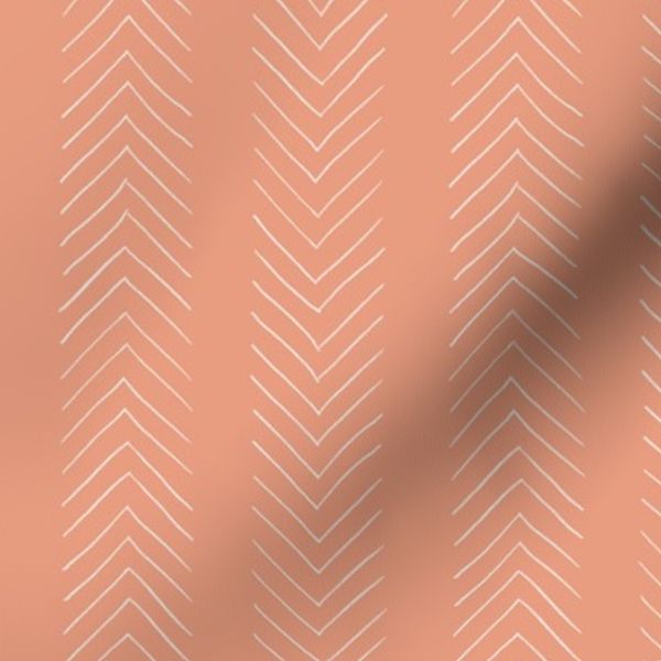 Hand-Drawn Chevron - Terracotta Cream