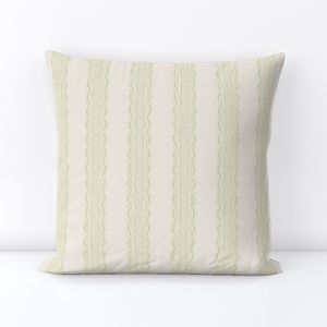 Scalloped Edge Lace Ruffle Stripe - Refined Interiors Green Mist on Cream