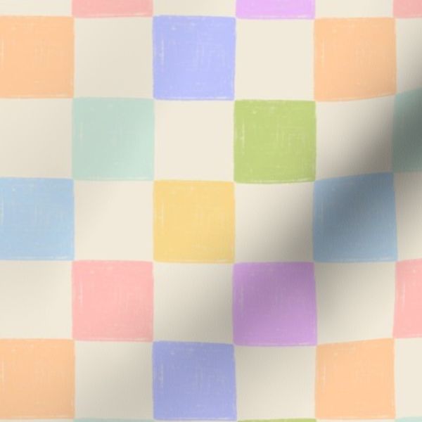 (m) rainbow pastel checkerboard - geometric checks - easter colors