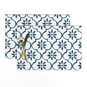 Blue Tile Motif 6inch 150dpi