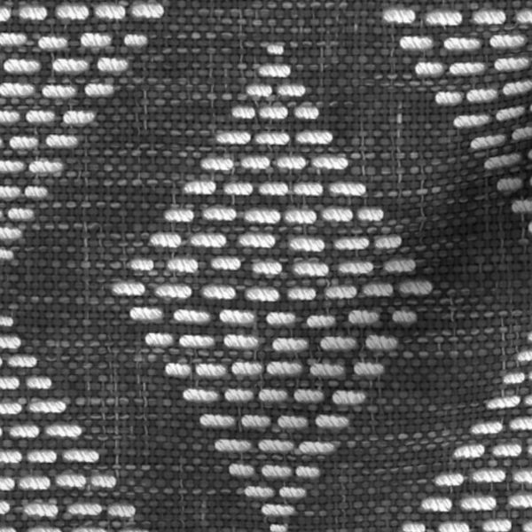 Stitched Diamonds - trellis - woven texture - dark gray black (large scale)