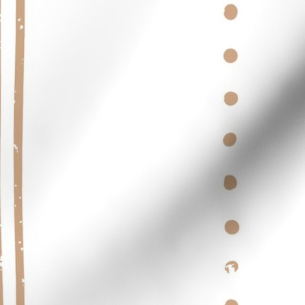 Heirloom Ticker Dot Stripe - Caramel on White - Jumbo Scale