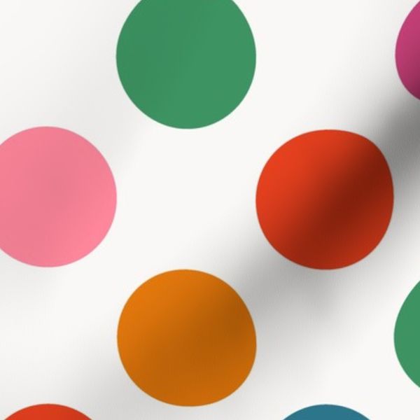 Polka dots colourful white