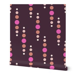Rhythm Dots - Plum Pink Coral Vertical Dot Stripe Bold Retro Geometric