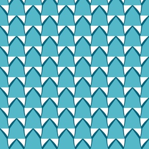 Bold Teal Geometric Arch Pattern