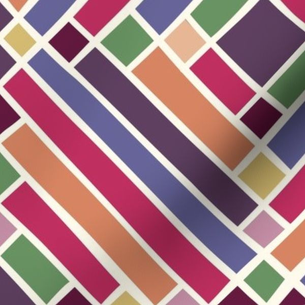 Traditional Large Dark Multicoloured Quilt Block