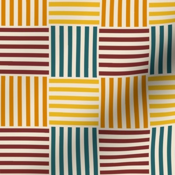 Warm Awning Stripe Patchwork - M