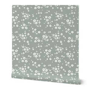 Medium Dainty Daisy Flowers Light Ivory on Raindance