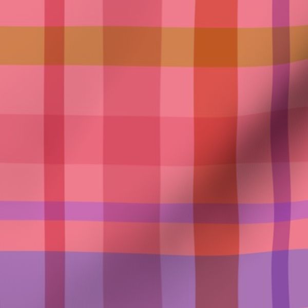 M Gingham Check Sunset Madras Plaid Colorful Bohemian Geometric