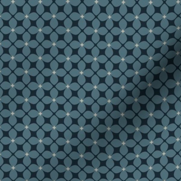 XS Navy Blue Muted Azure Petal Repeat 0145