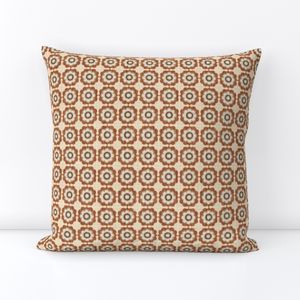Terracota and Beige Boho Geometric Floral Mid Century Modern