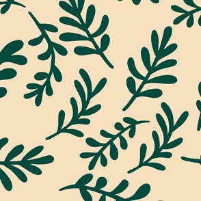 Autumn Vines in Cream and Green