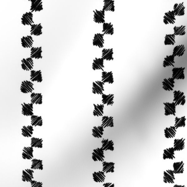 Scrible Hand Drawn Square Checkers Stripes In Black