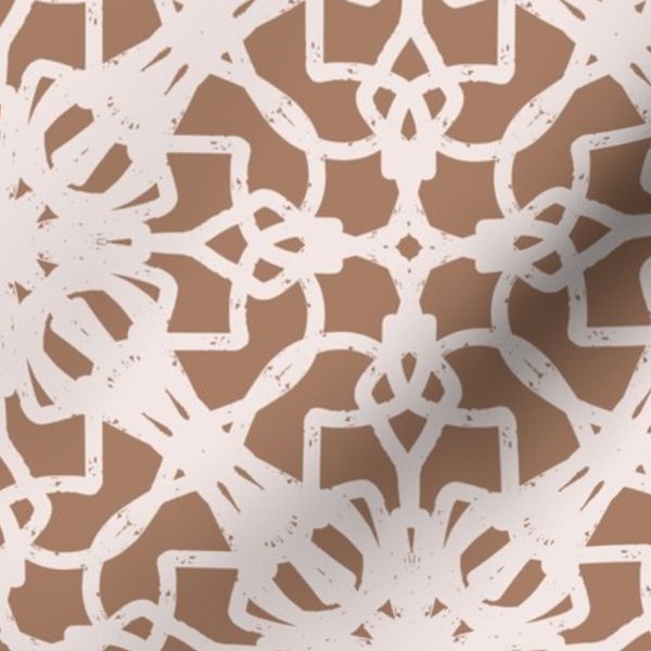 Fabric in Vintage Ornamental Tile beige-brown