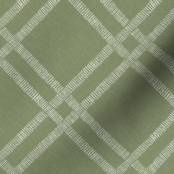 (M) Woven Crosshatch Diamond Lattice - Subtle Tweed Texture - Moss Green