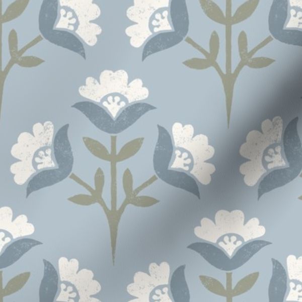 Selah Petite Cottage Floral Muted Light Blue 6 inch