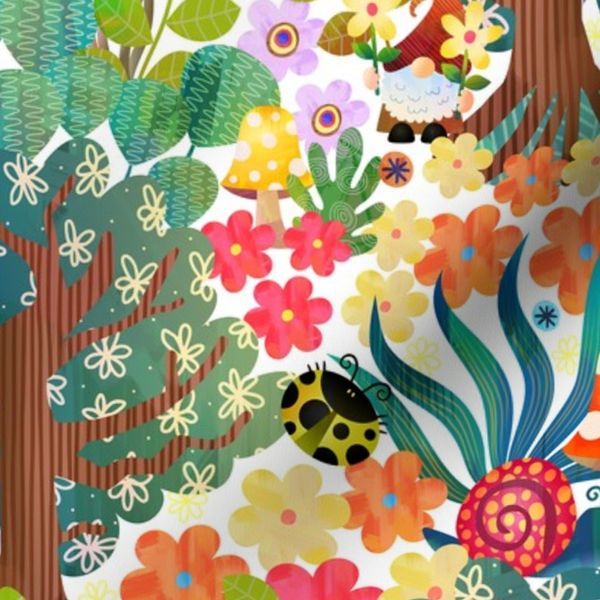 Bigger Enchanted Magical Ladybug Forest Spring Floral