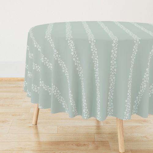 Dainty Daisy Floral Stripe Light Blue Green Soft Teal Vertical  Botanical s