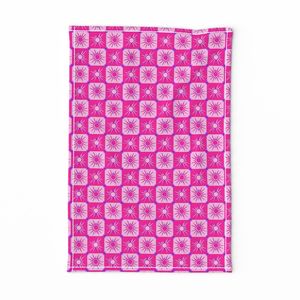 Pink Mini Sunburst Binary Glow Geometric Retro Sunshine - Small