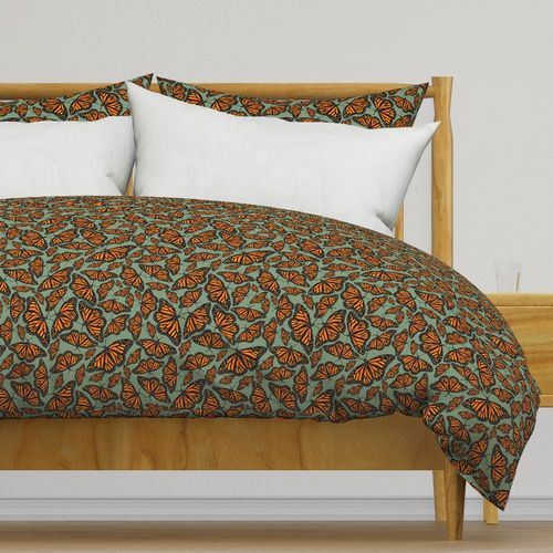 Monarch Butterfly Flutter - Dusty Sage Green (smaller scale)