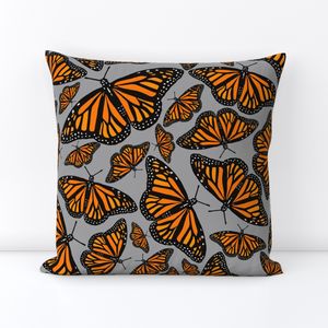 Monarch Butterfly Flutter - Pewter Gray (larger scale)