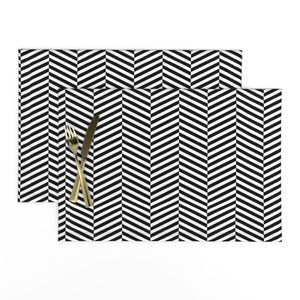 Herringbone Black and white medium