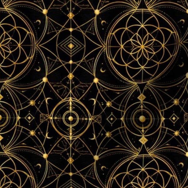 Sacred Lotus Geometric Gold
