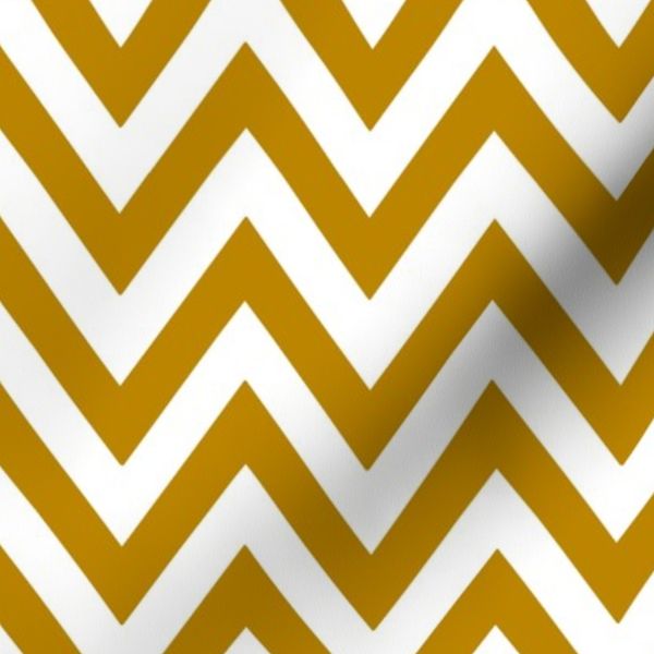 Large Classic Chevron Zig Zag Stripes Mustard and White