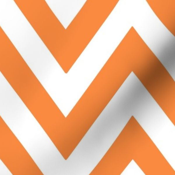 XL Classic Chevron Zig Zag Stripes Orange and White