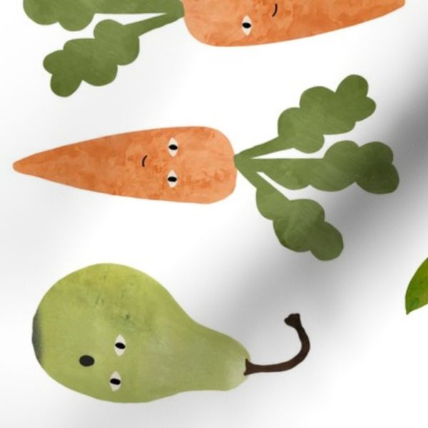 Cut and Sew Vegetable and Fruit Characters Silly Faces