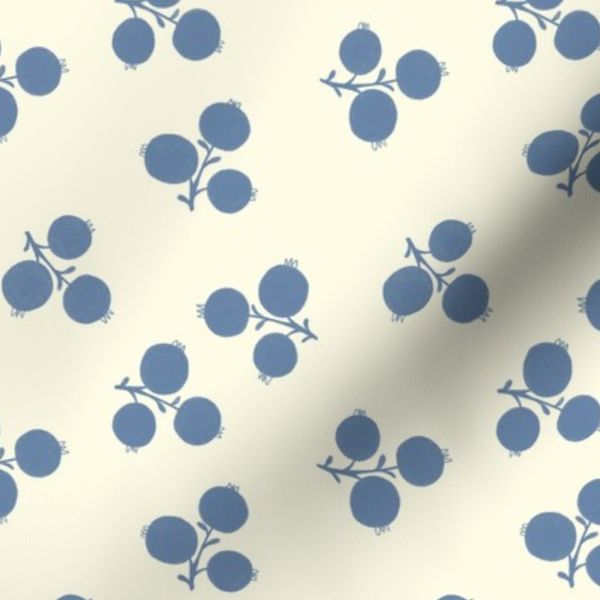 Berry Toss Blue & Cream Hand drawn Gender Neutral Nursery Large Scale