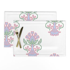 Ikat Floral Damask - White