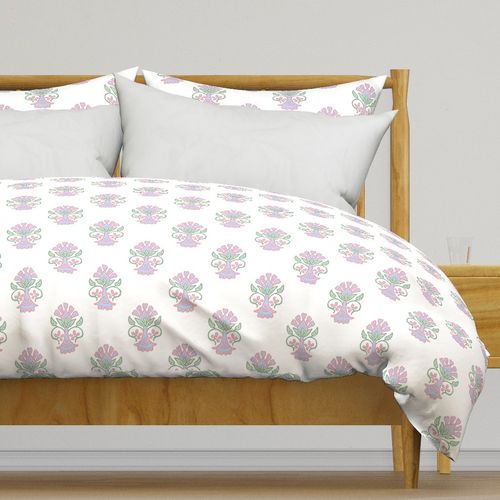 Ikat Floral Damask - White
