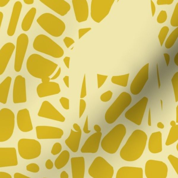 Fun Hand Drawn Giraffe Print Golden Yellow With Giraffe Sihouette.