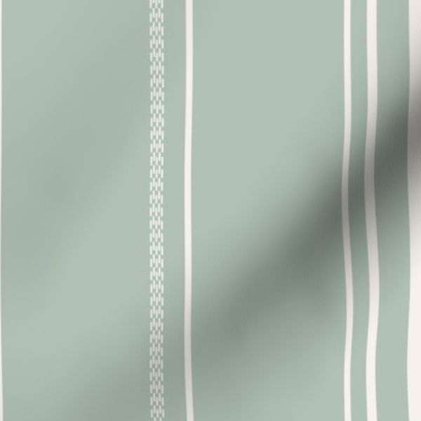 Decorative stripes white on light green/24 inch