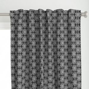 Abstract Organic Geometric Radiating Flowers In Black And White