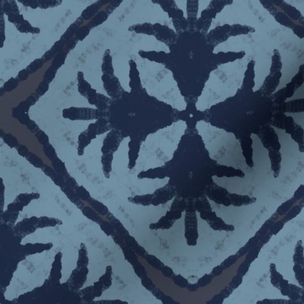 Indigo Blue Traditional Ornamental Tile Seamless Pattern