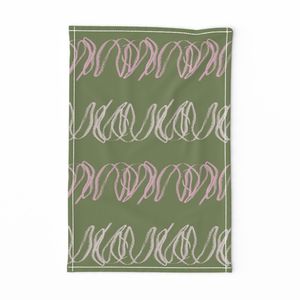 Scribble Stripe Spanish Moss With Pink