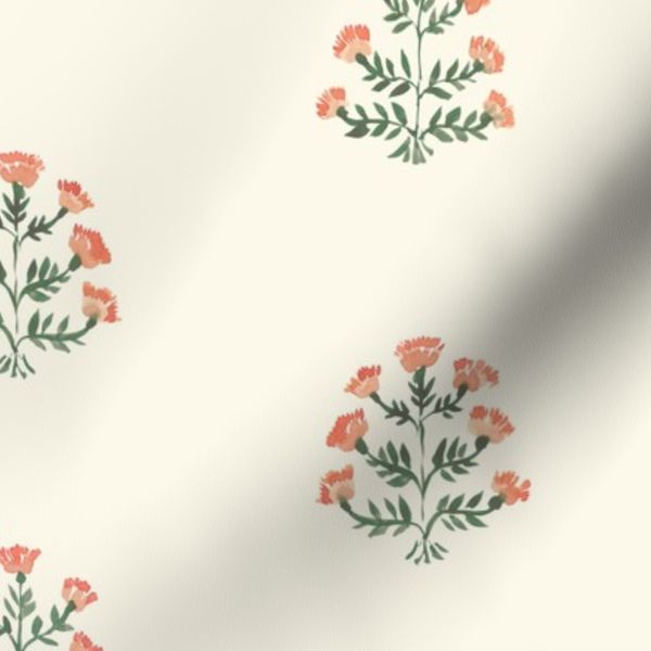 orange boho - marigold wildflowers - large scale