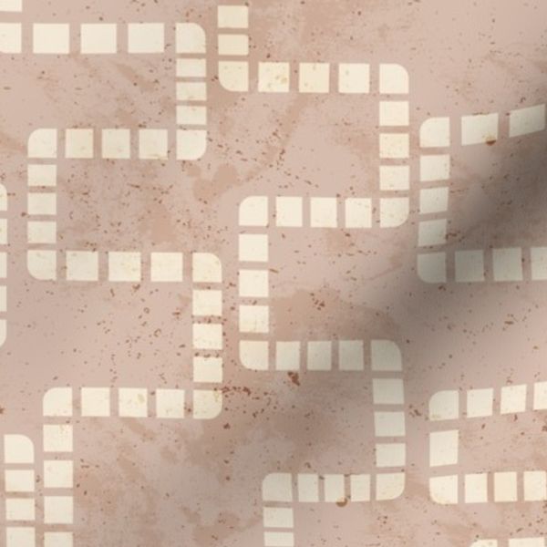 Mosaic Loops- Abstract Geometric- Muted Sand- Small