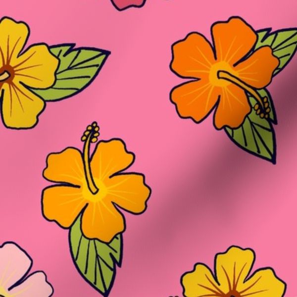 Hibiscus Hula - Flamingo Pink - XL