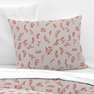 Modern Folk Scandinavian Botanical Wildflower Meadow /pink/red
