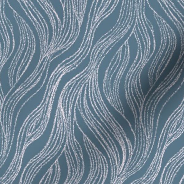 Chalk Waves Tonal Organic Stripe Polynesian Blue