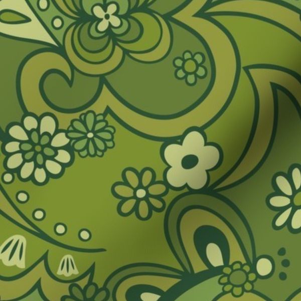 Camden Psychedelic Paisley (Fern Forest) - Large