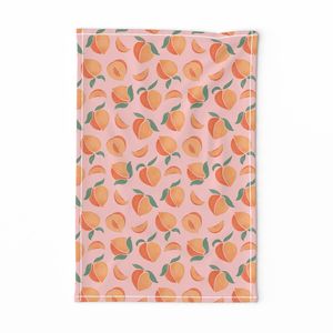 Stamped Effect Block Print Hand Drawn Peach on Pink Backgound - Small