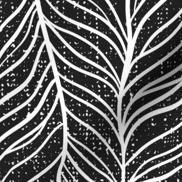 (XL) Black White Hand Drawn Herringbone