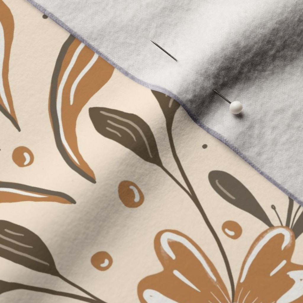 Close up of Performance Velvet fabric with a sewing pin