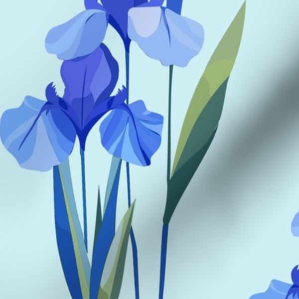 Powder Blue Iris Floral