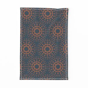Circles of Hearts on Dark Teal Background