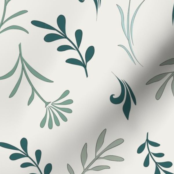 Botanical Breeze -Minimalist Sage Green Wildflower Meadow